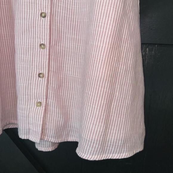 Abercrombie & Fitch Pink Striped Tie Front Cotton Button Front Retro Boho Dress - Picture 7 of 12